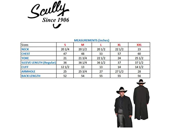 Authentic Black Canvas Duster By Scully RW107 BLK - Image 3