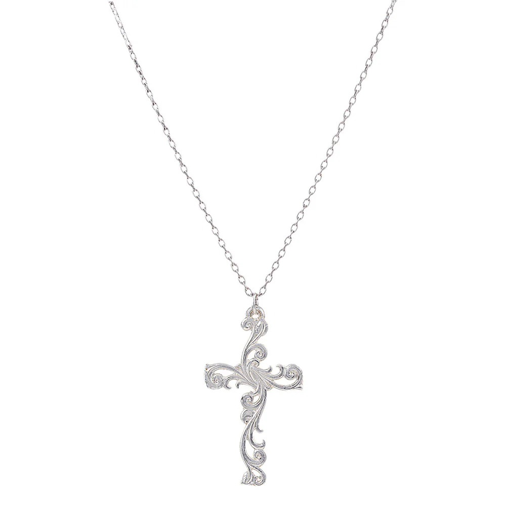 Filigree Silver Cross Necklace - Image 3