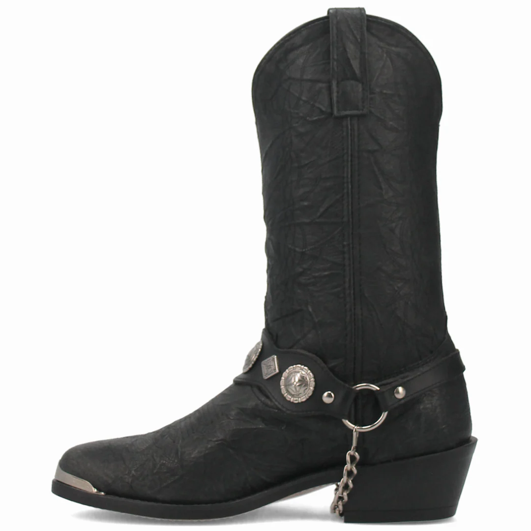 Men's Suiter Black Concho Leather Boot By Dingo DI02175 - Image 3