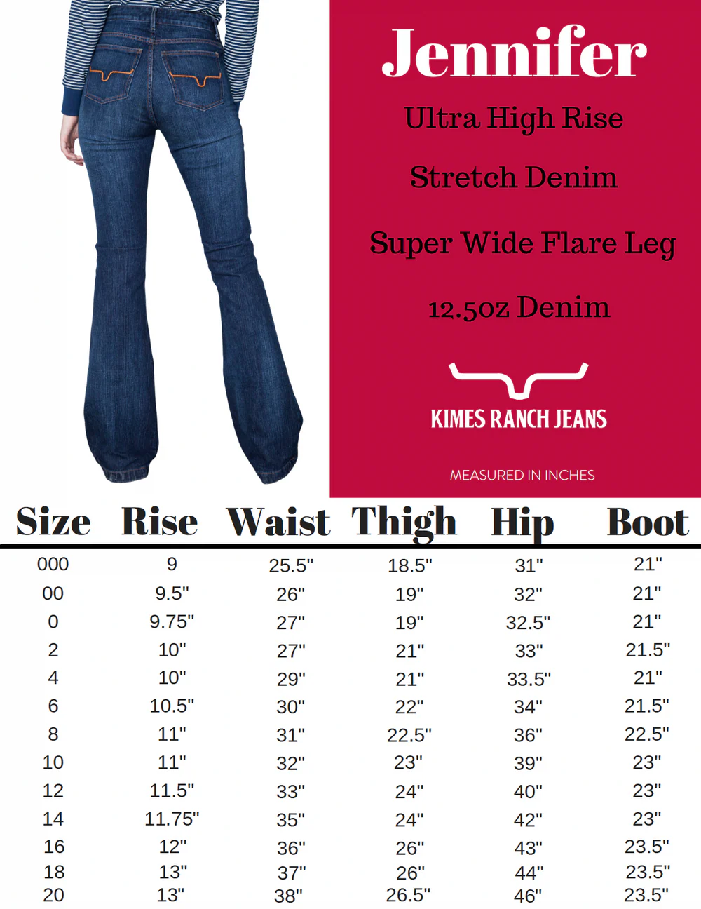 Women's Jennifer Blue Denim High Rise Wide Flare Jean By Kimes Ranch - Image 11