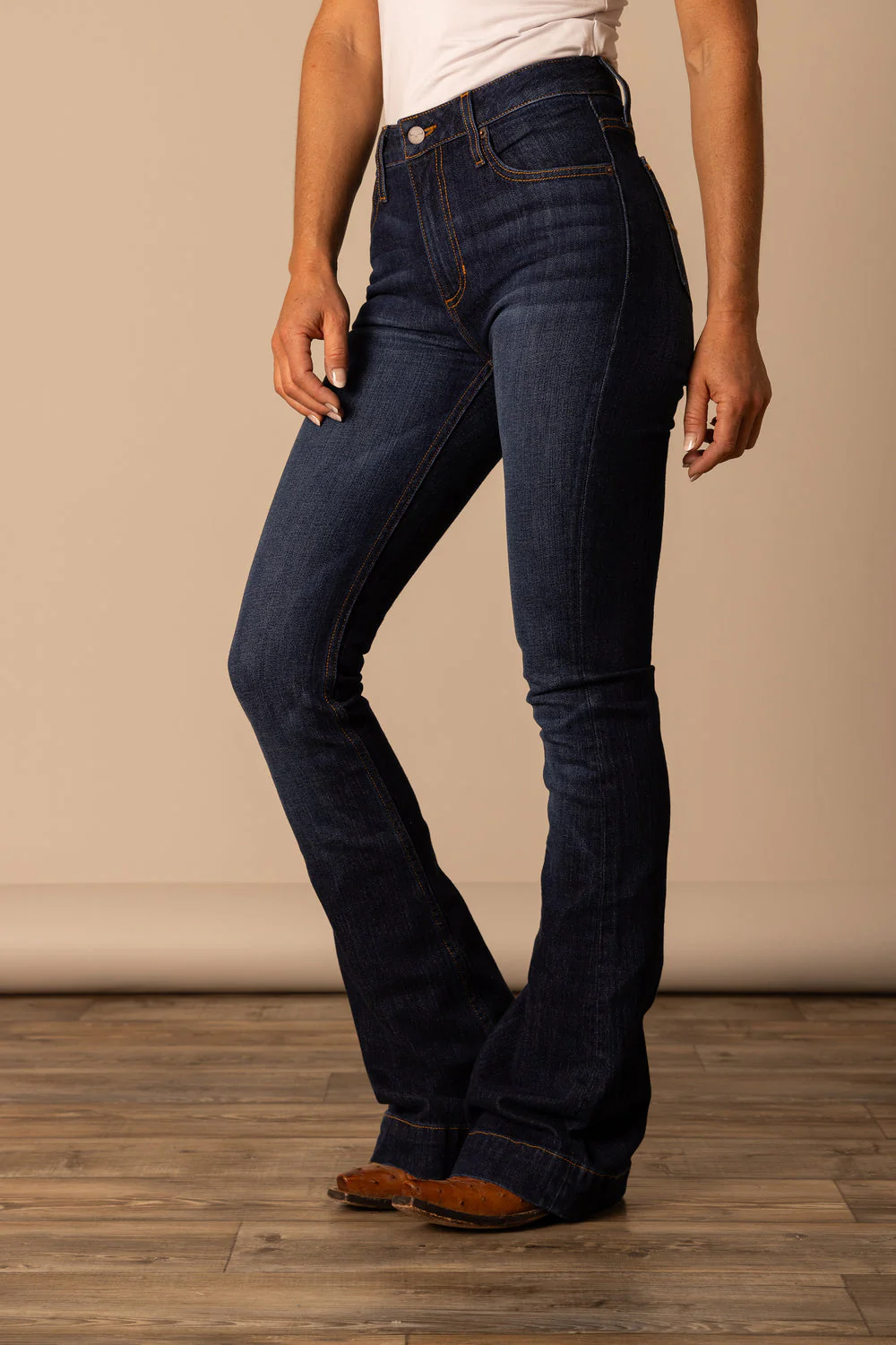 Women's Jennifer Blue Denim High Rise Wide Flare Jean By Kimes Ranch - Image 6
